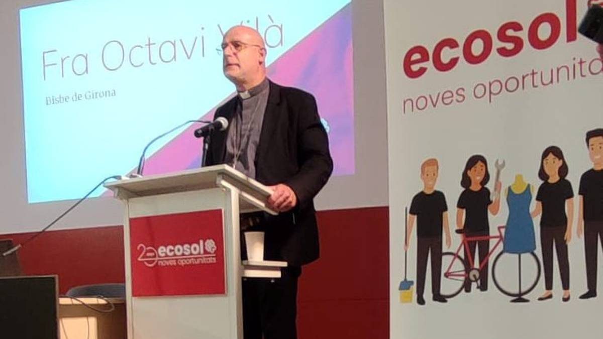 Octavi Vilà, bisbe de Girona, durant la celebració del 20è aniversari d'Ecosol I @Càritas Diocesana de Girona 